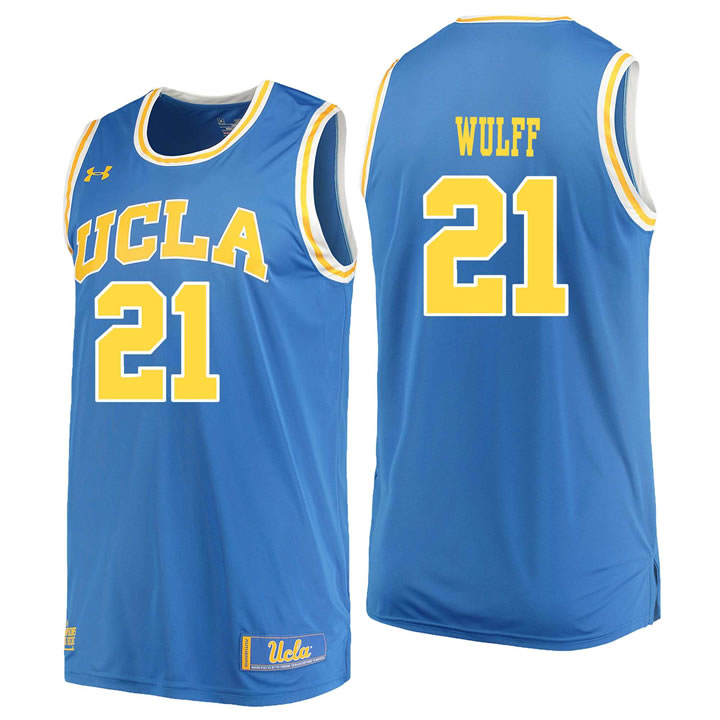 UCLA Bruins 21 Alec Wulff Blue College Basketball Jersey Dzhi